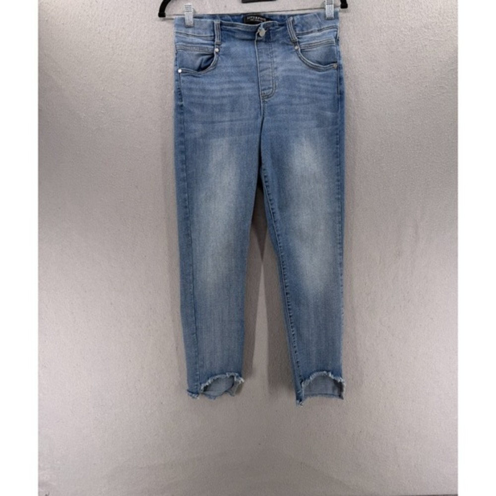 Liverpool Jeans Womens Size 8/29‎ Gia Glider Skinny Crop Denim Pull On Frayed